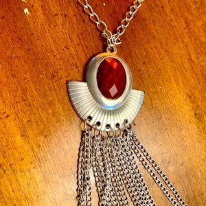 🏆BOGO Ruby red dangling necklace charm fun star sexy date night